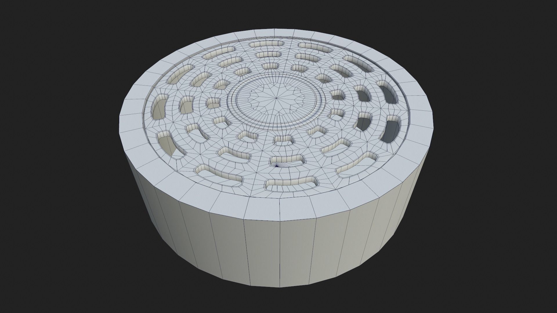 Manhole cover Low-poly 3D model_5