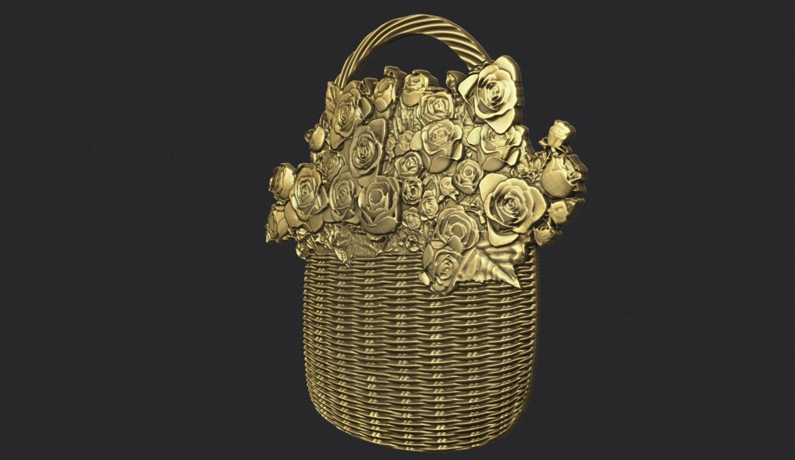 Roses in a basket 3D print model_1
