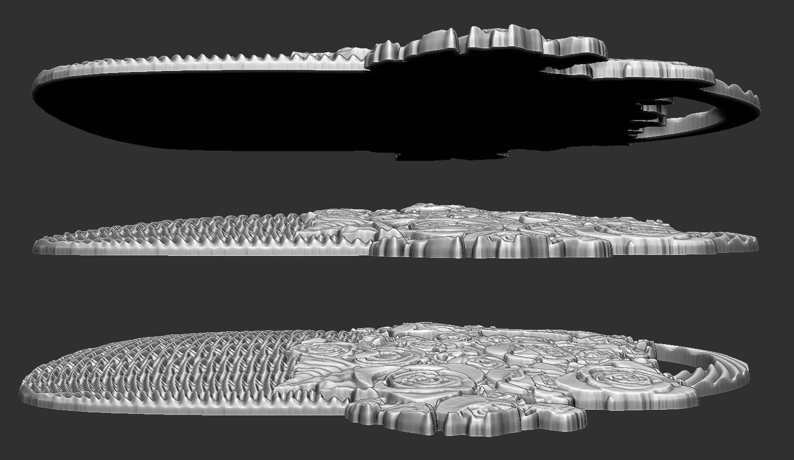 Roses in a basket 3D print model_8