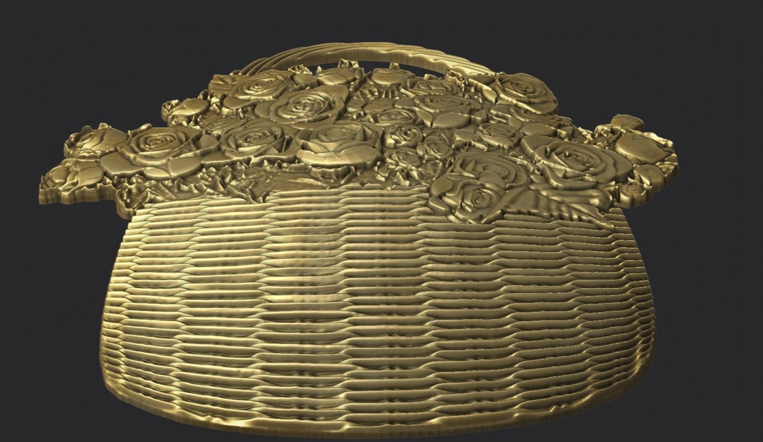 Roses in a basket 3D print model_5