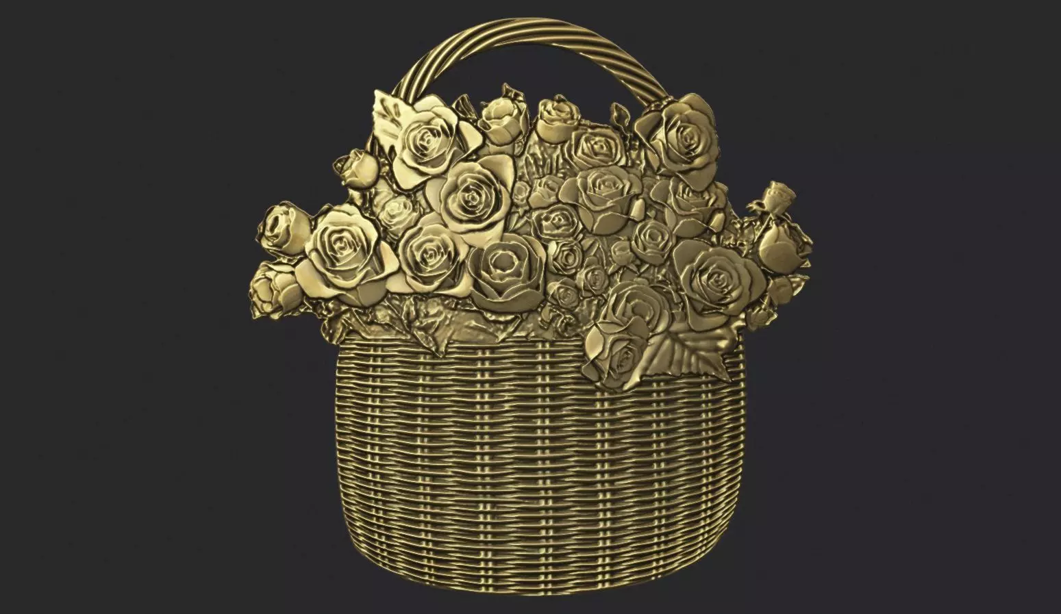 Roses in a basket 3D print model_0