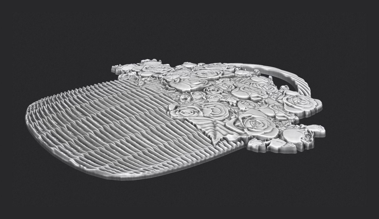 Roses in a basket 3D print model_7