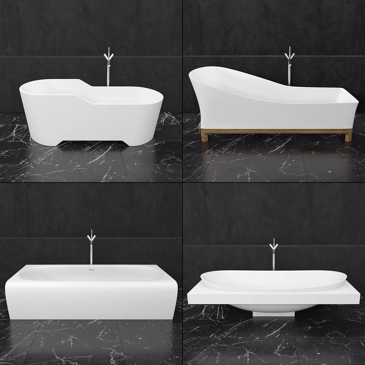 Bath collection 3 modern bathroom with bathtub and wall _0