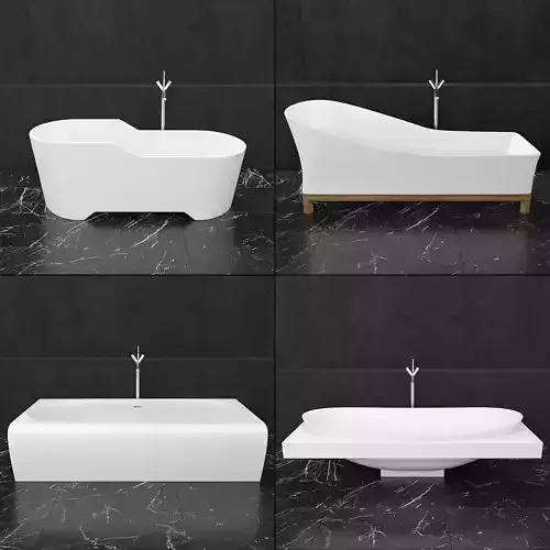 Bath collection 3 modern bathroom with bathtub and wall 