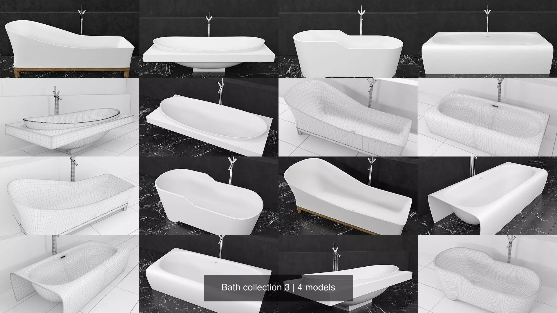 Bath collection 3 modern bathroom with bathtub and wall _1