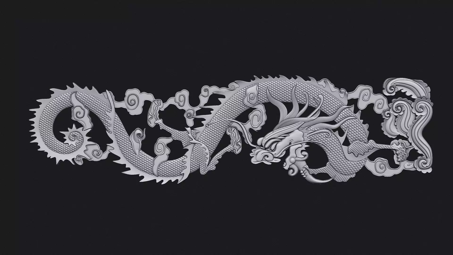 Dragon bas-relief 3D print model
