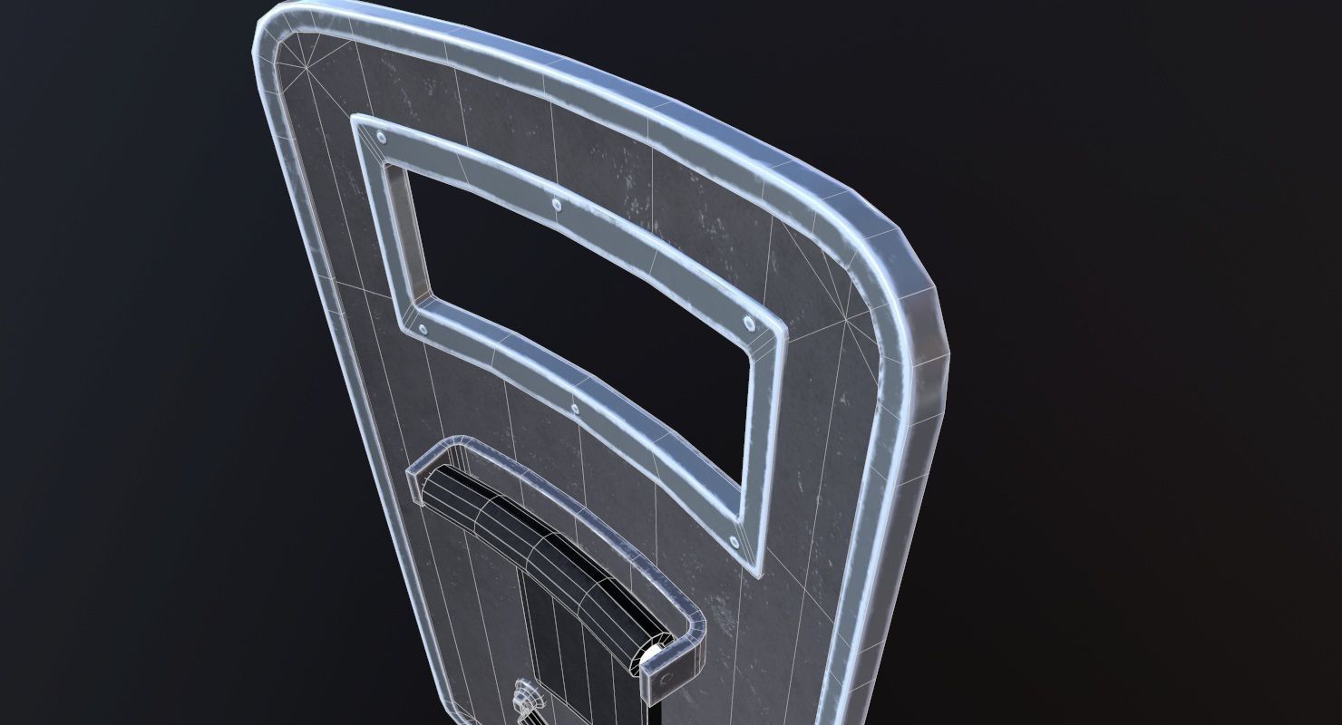 Police Ballistic Shield Low-poly 3D model_14