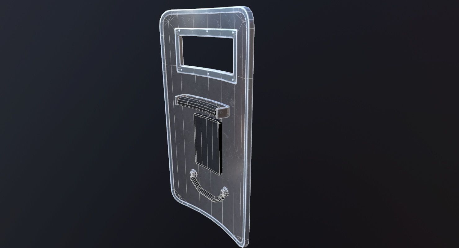 Police Ballistic Shield Low-poly 3D model_8
