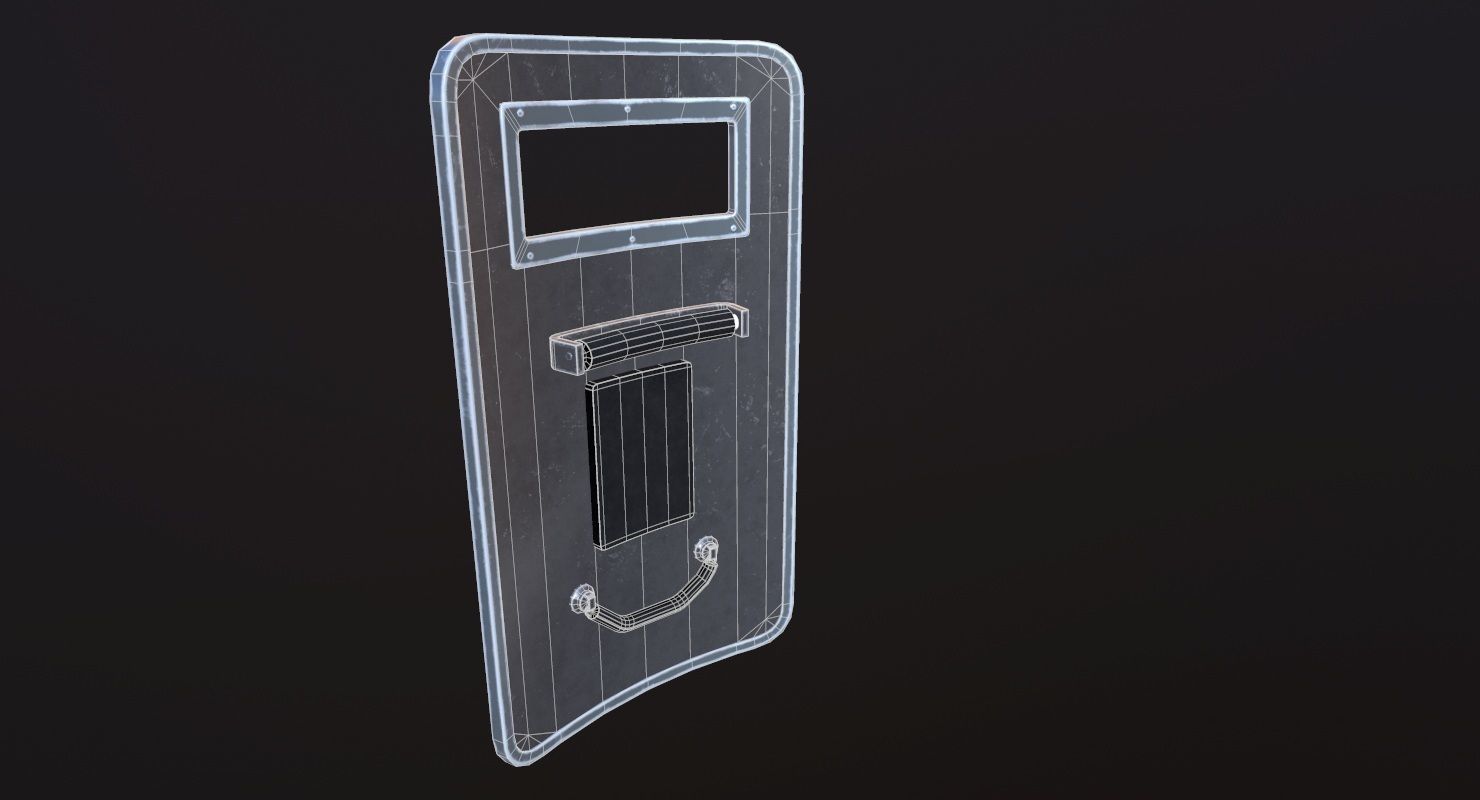 Police Ballistic Shield Low-poly 3D model_9
