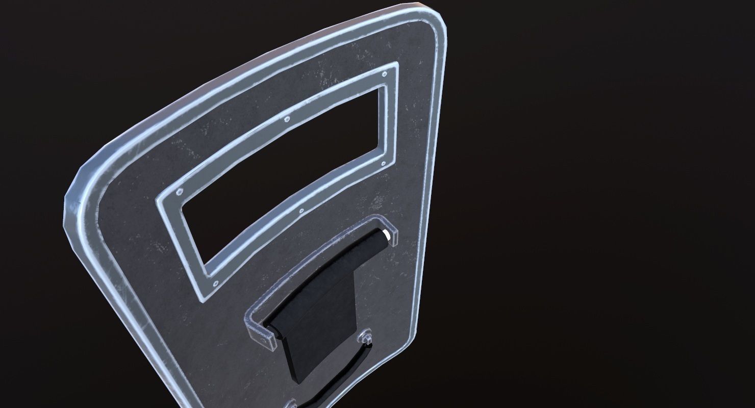 Police Ballistic Shield Low-poly 3D model_6
