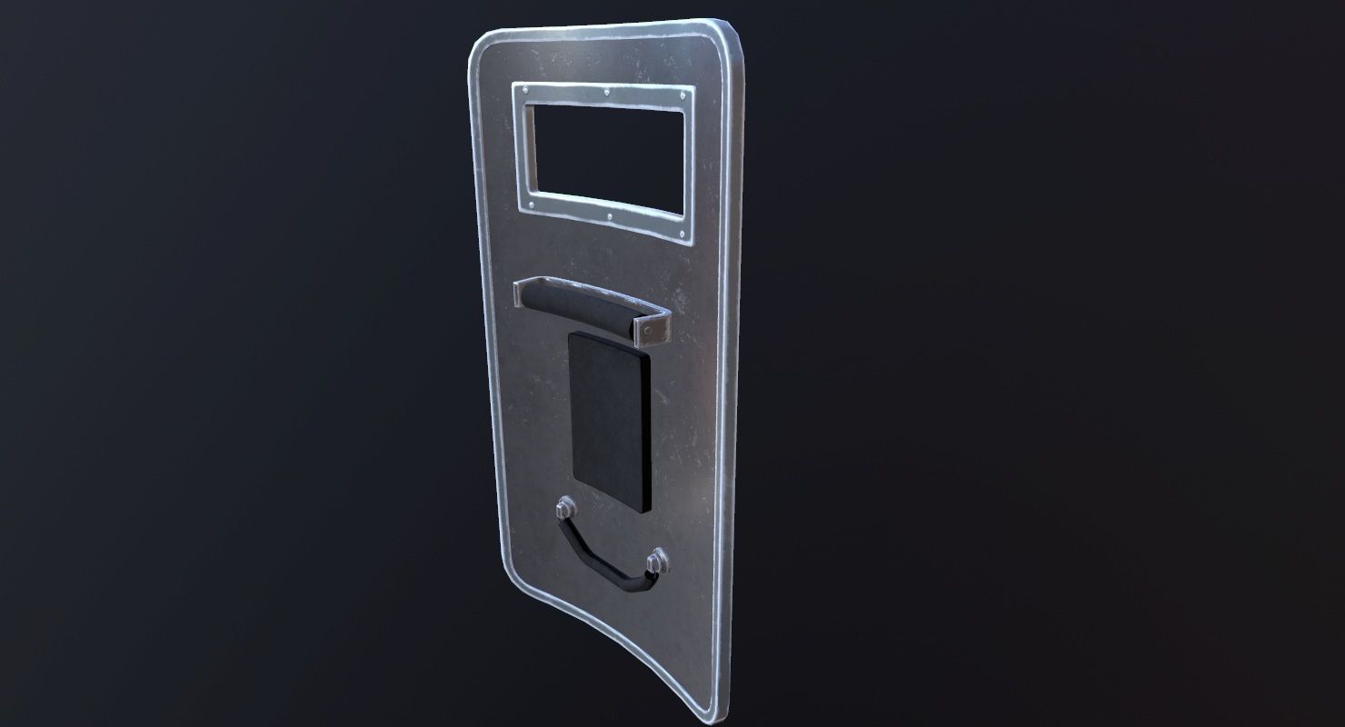 Police Ballistic Shield Low-poly 3D model_5