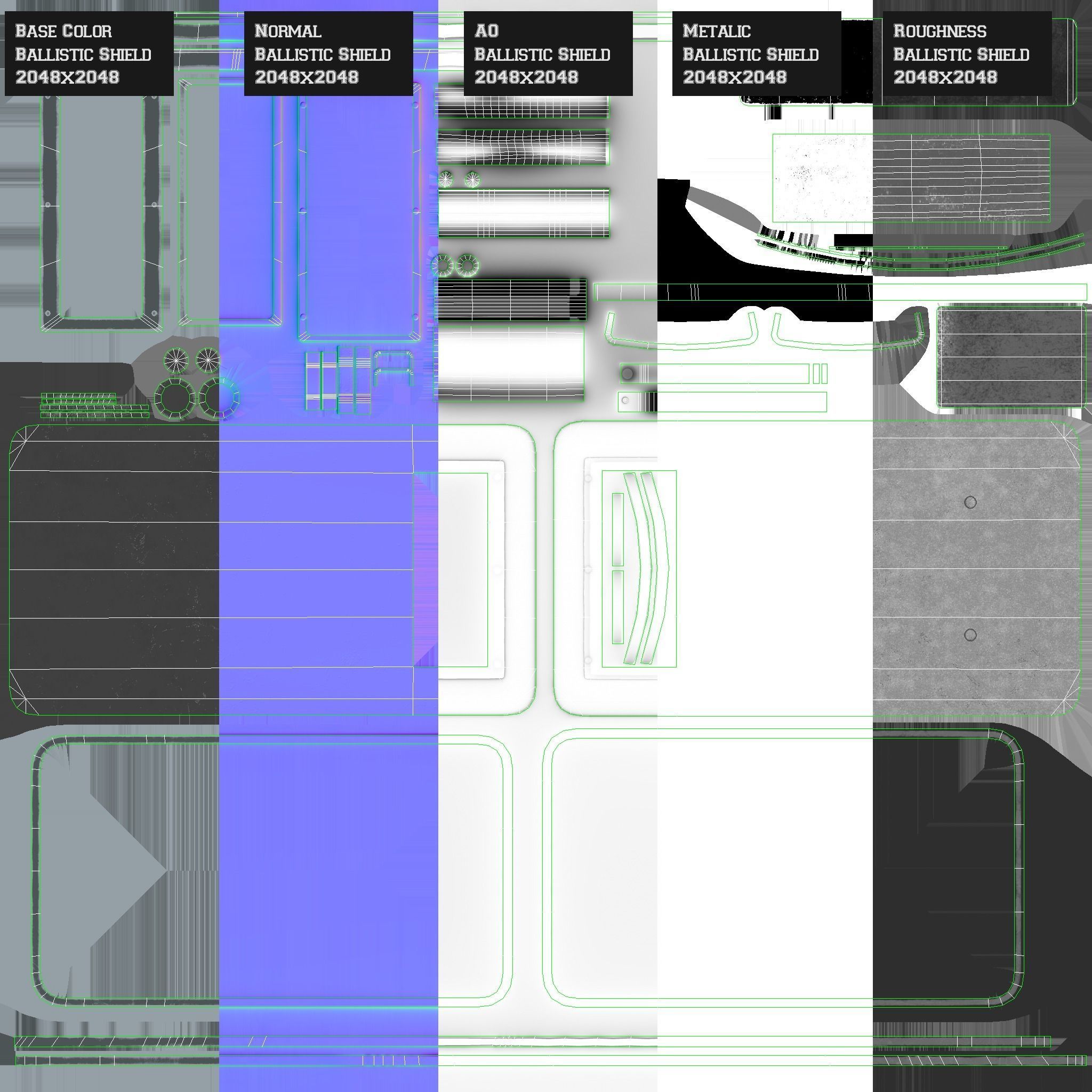 Police Ballistic Shield Low-poly 3D model_18