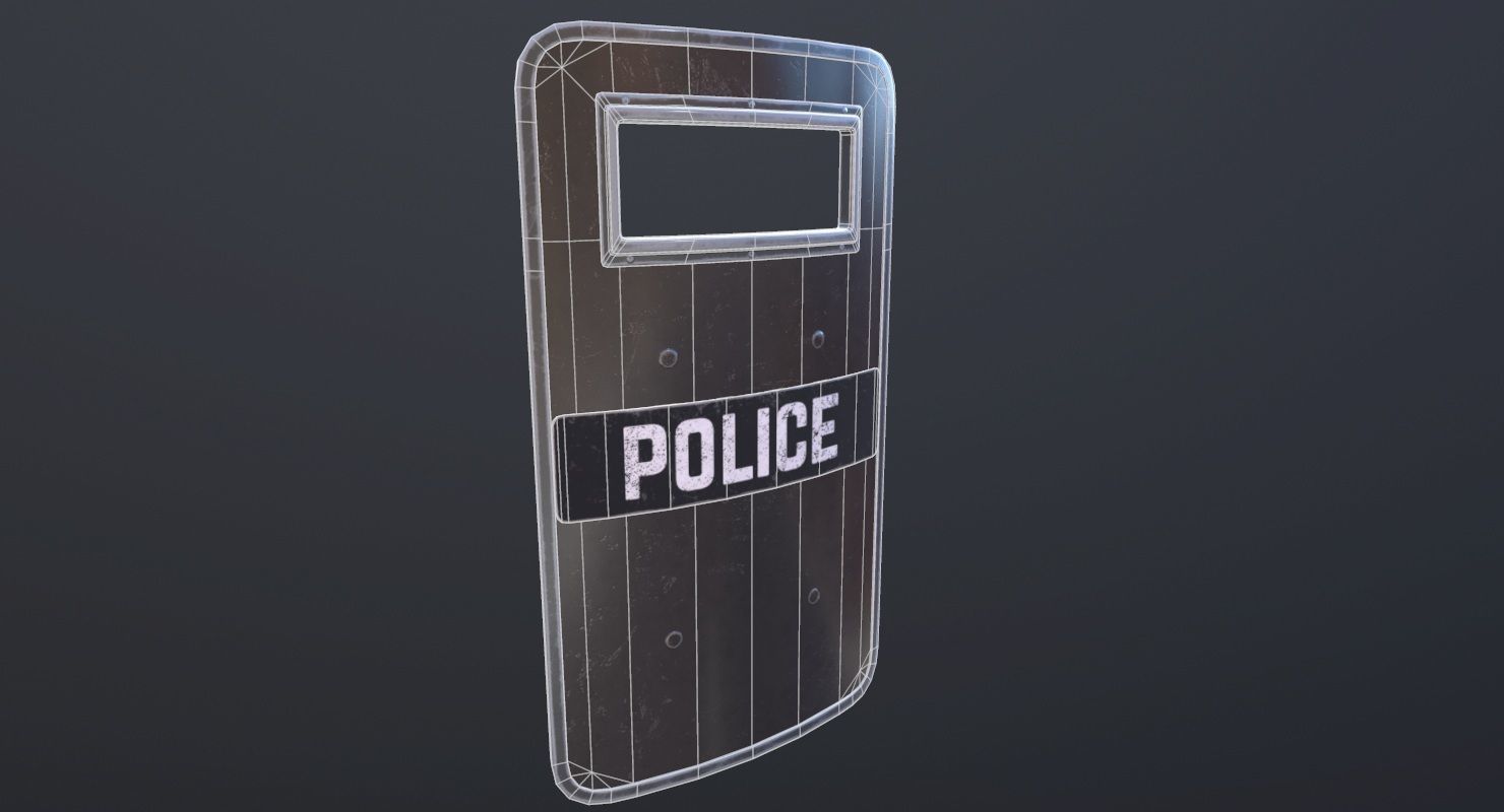 Police Ballistic Shield Low-poly 3D model_10