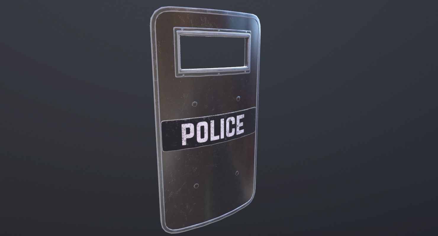Police Ballistic Shield Low-poly 3D model_2