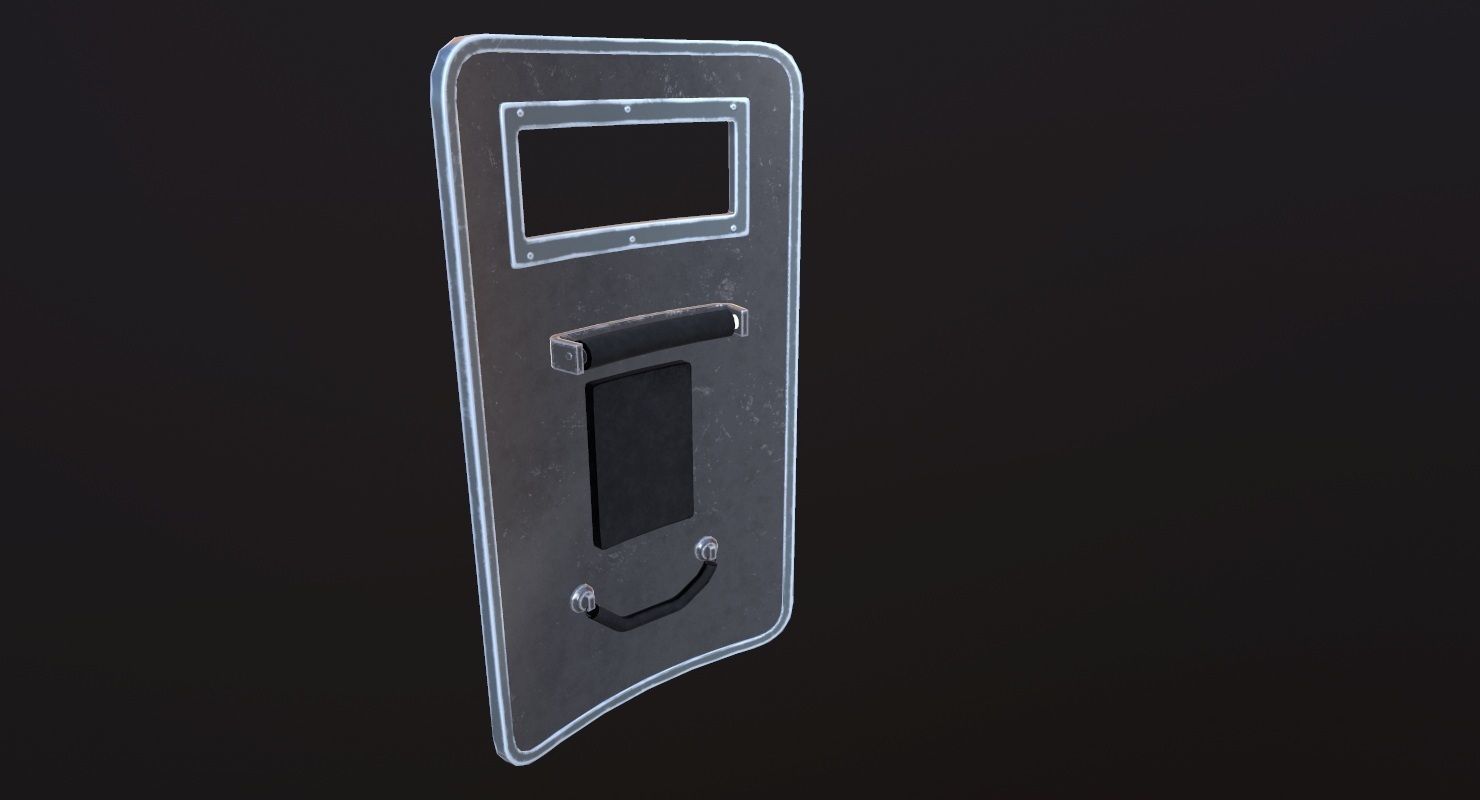 Police Ballistic Shield Low-poly 3D model_4