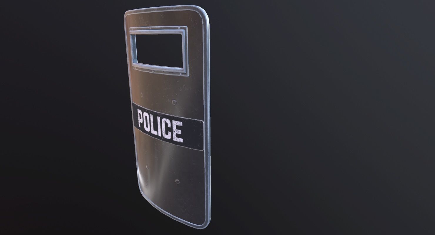 Police Ballistic Shield Low-poly 3D model_3