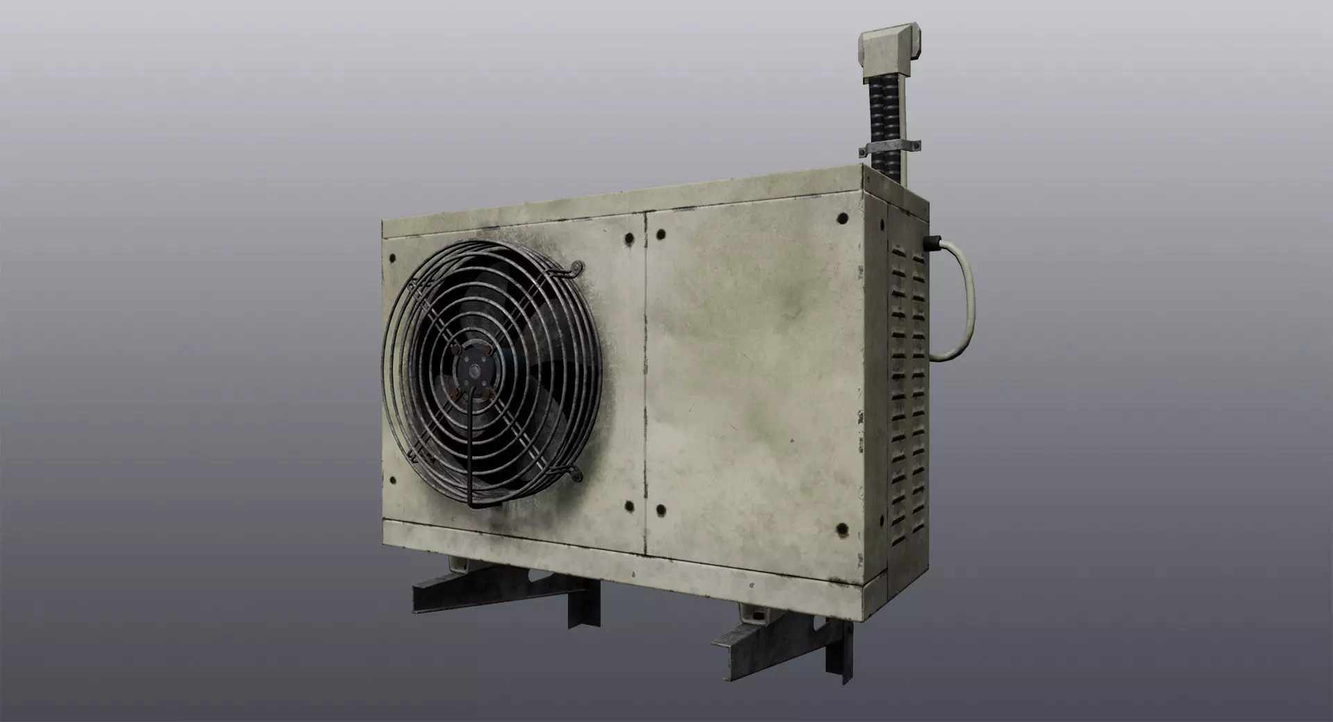 Old air conditioning condenser unit Low-poly 3D model