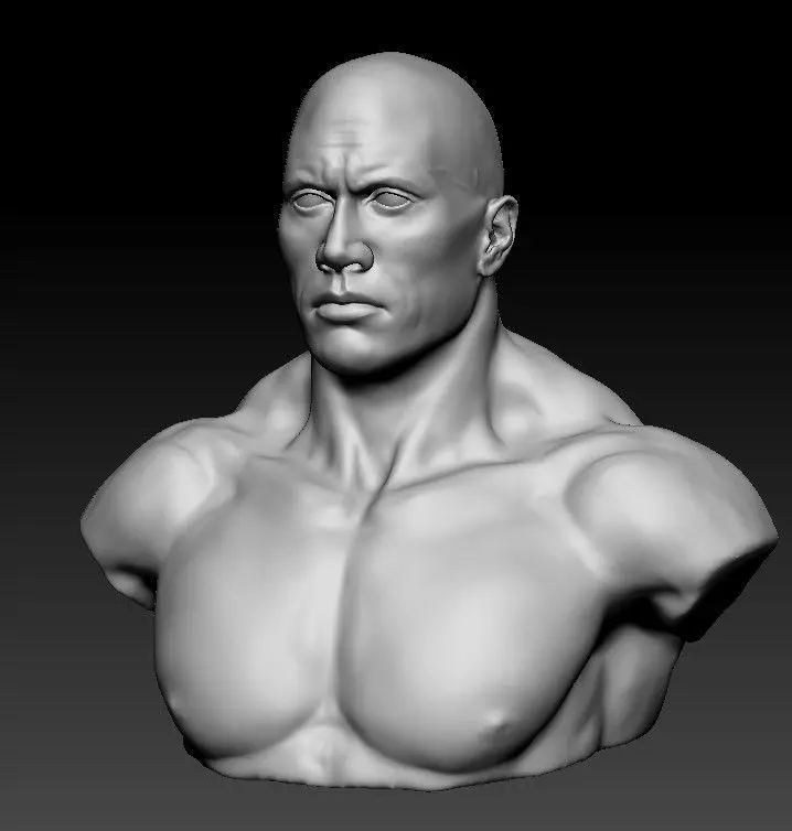 Dwayne The Rock Johnson ztl stl 3D print model 3D model
