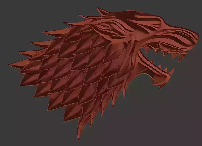 Stark wolf baner relief