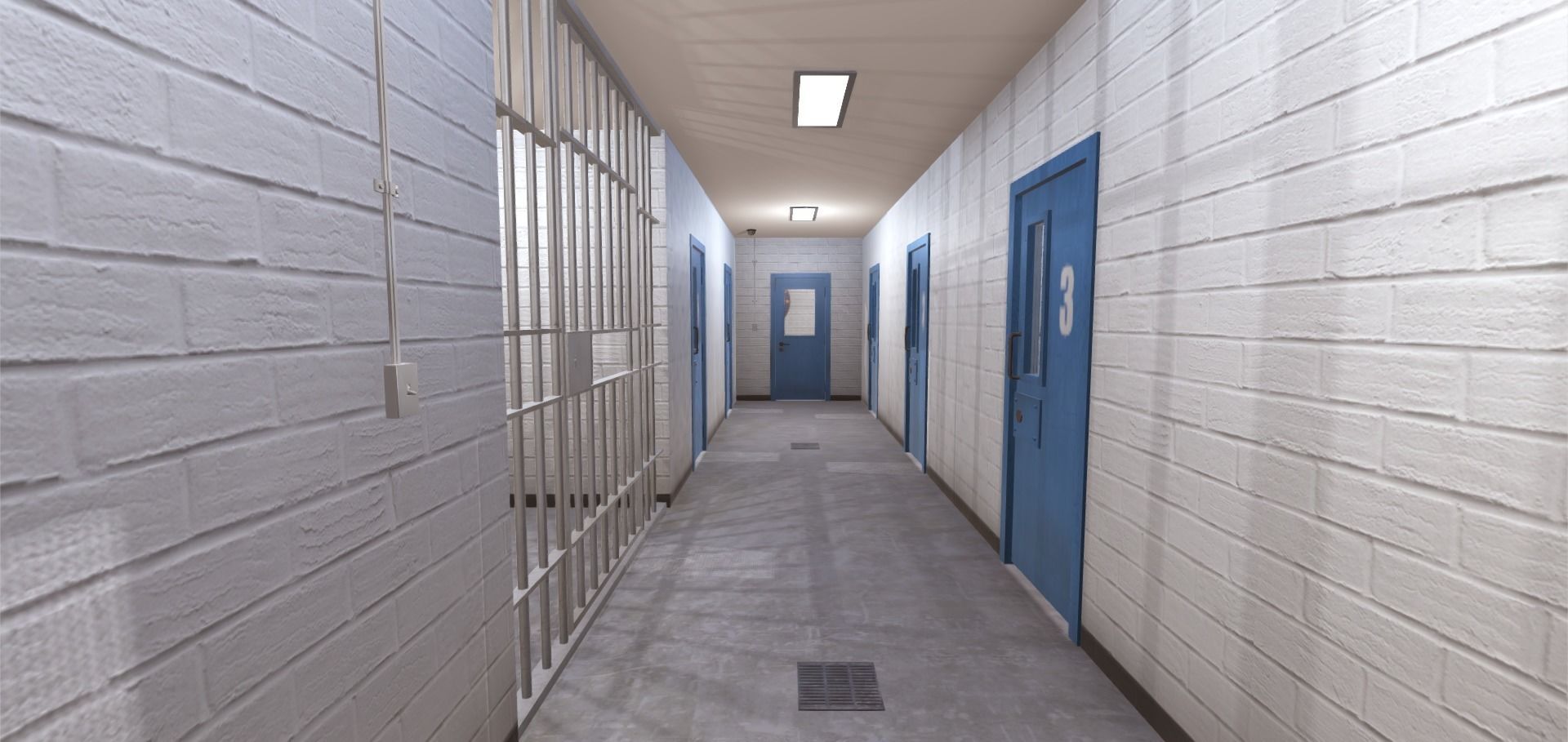 Police Detention Cells Low-poly 3D model_12
