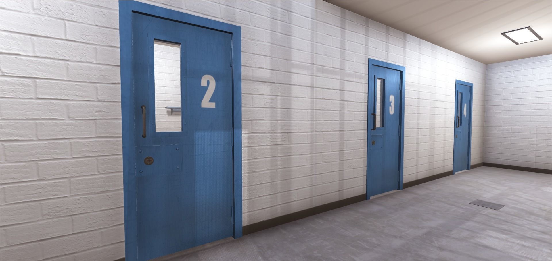 Police Detention Cells Low-poly 3D model_10
