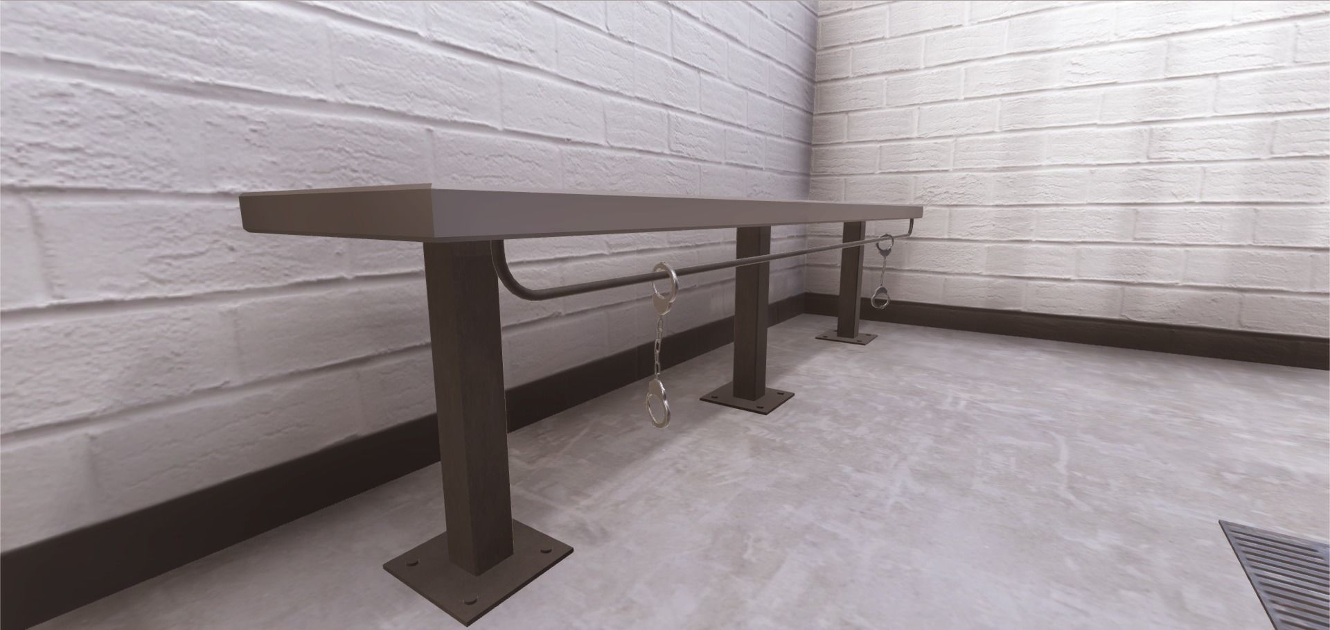Police Detention Cells Low-poly 3D model_8