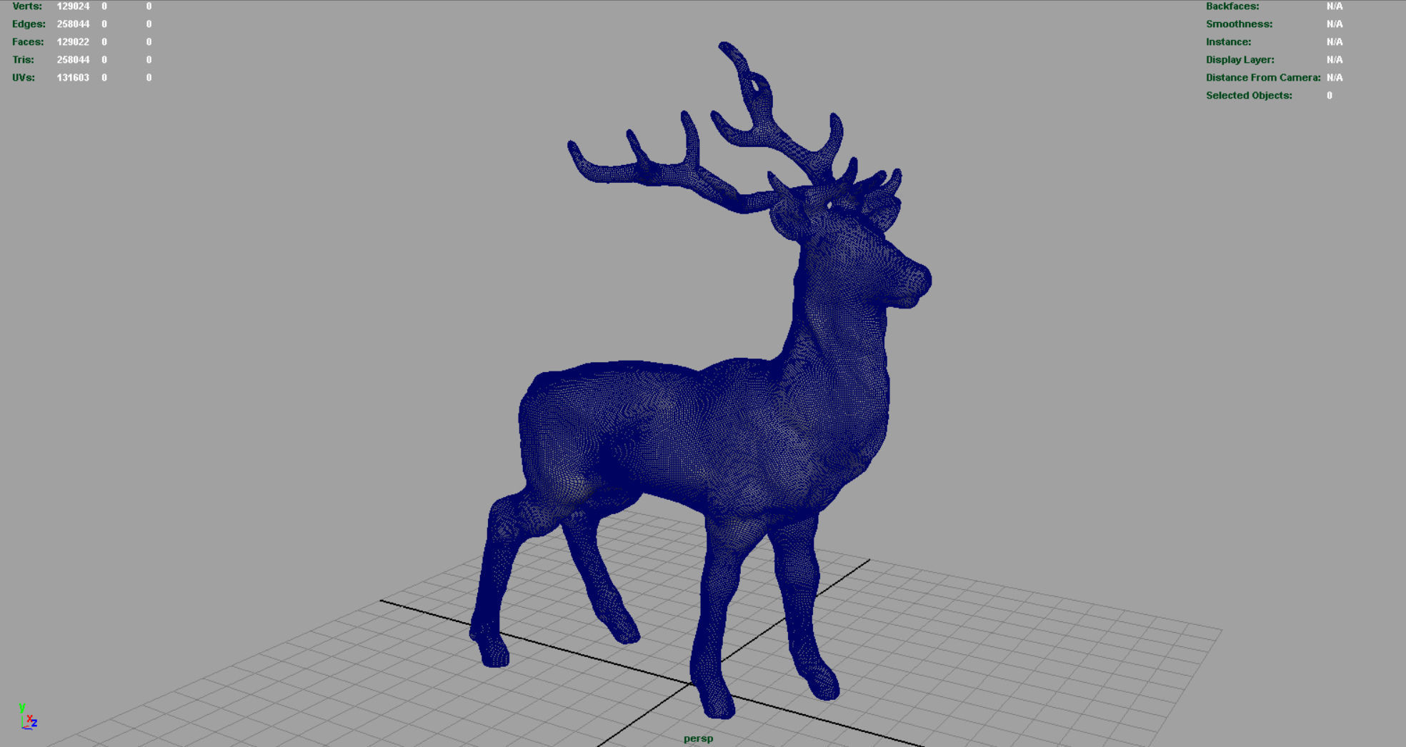 Realistic Deer Low-poly 3D model_4