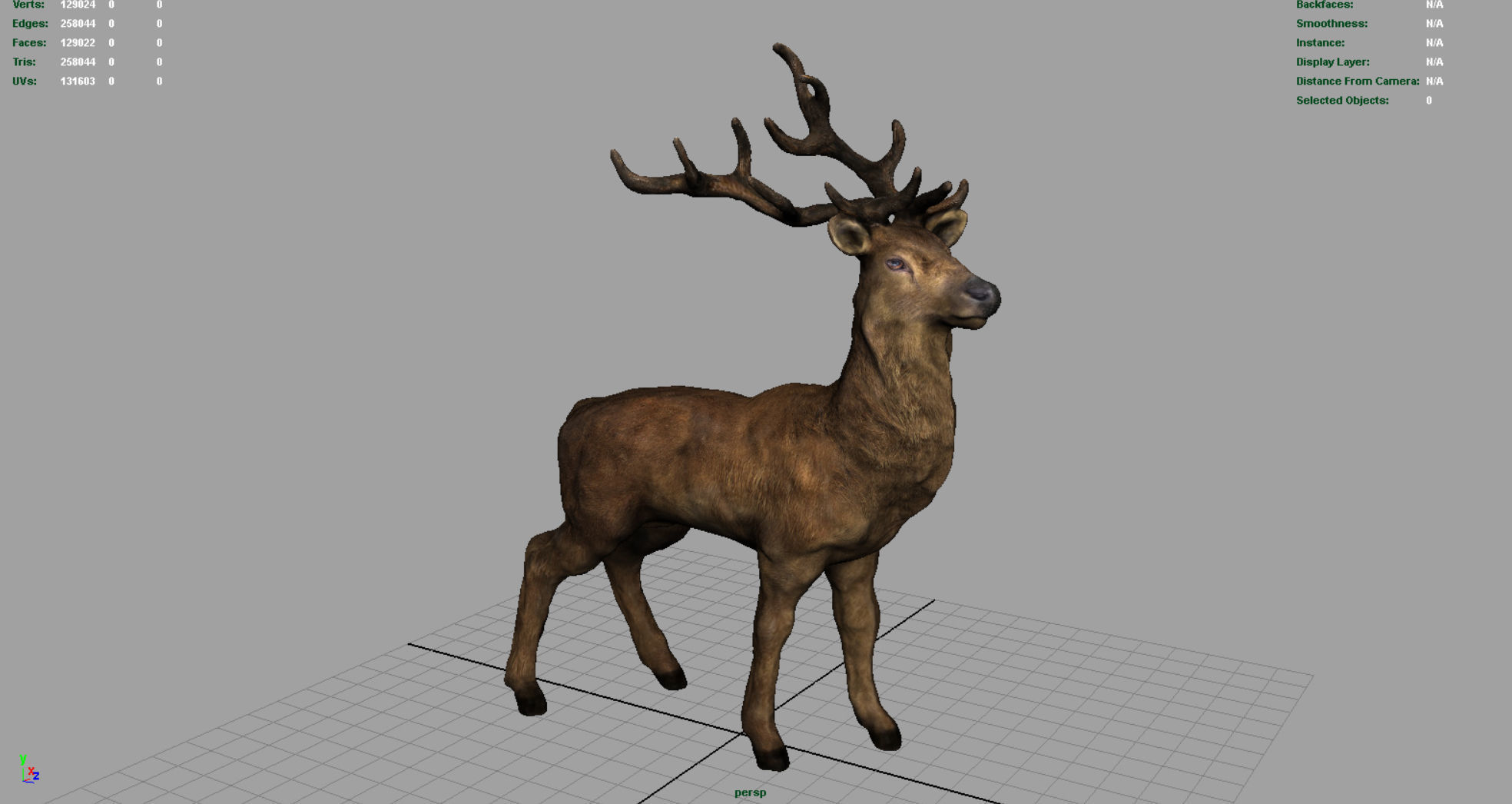 Realistic Deer Low-poly 3D model_2