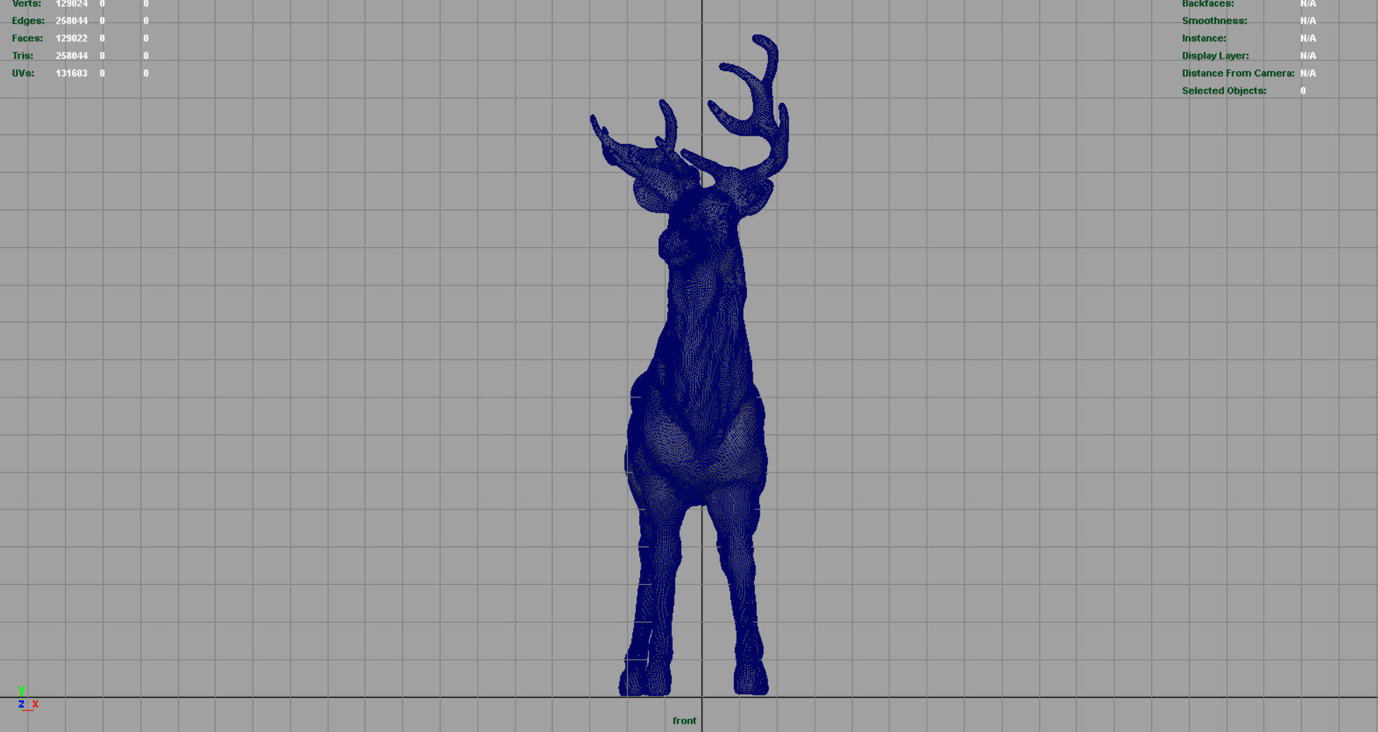Realistic Deer Low-poly 3D model_10