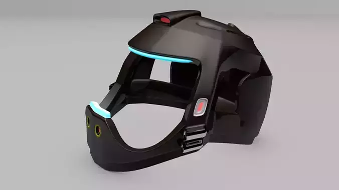 SiFi Military Helmet 3d Modeling Low-poly 3D model