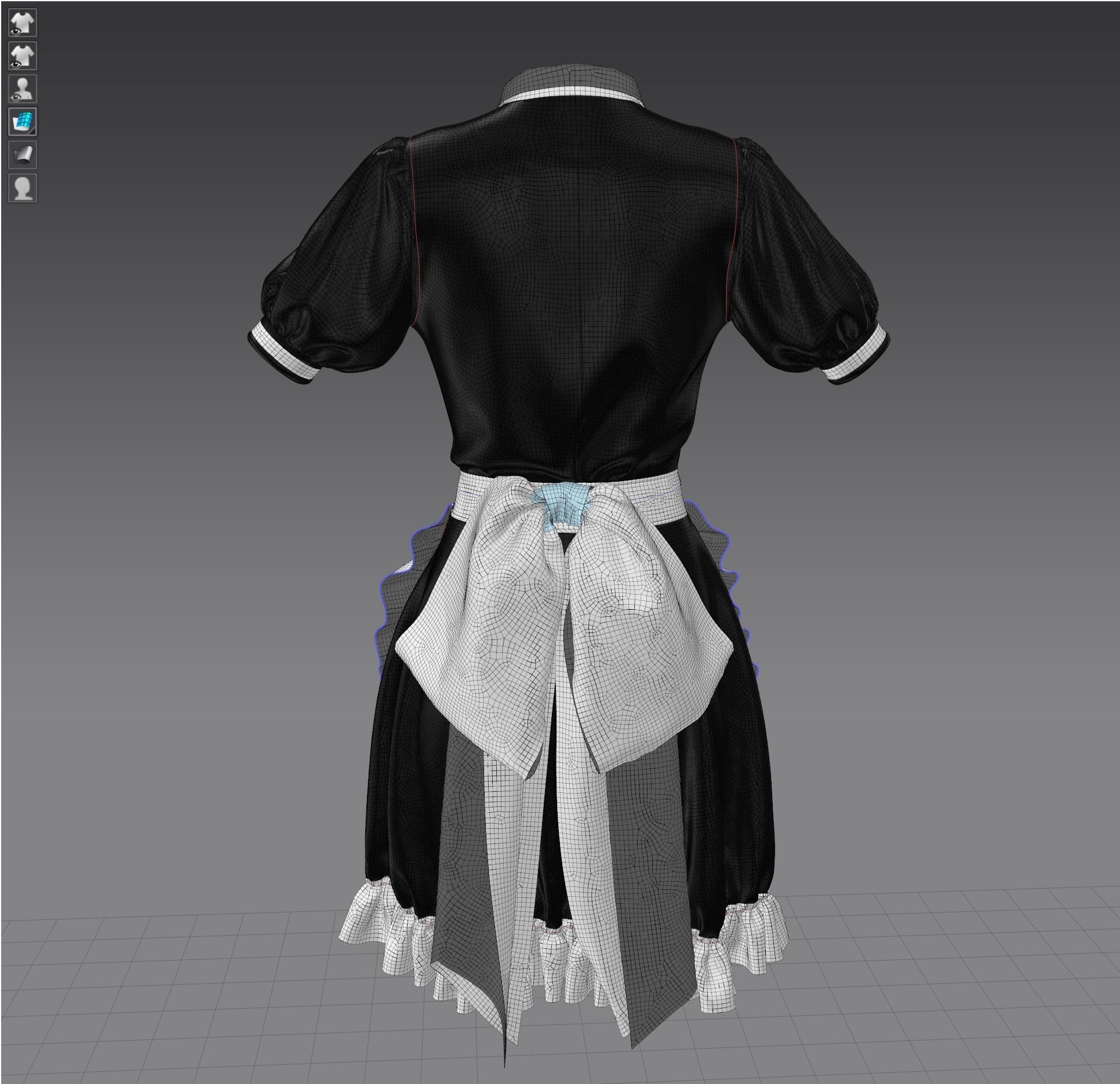 Marvelous Designer Model Maid Wear 001a 3D model_2