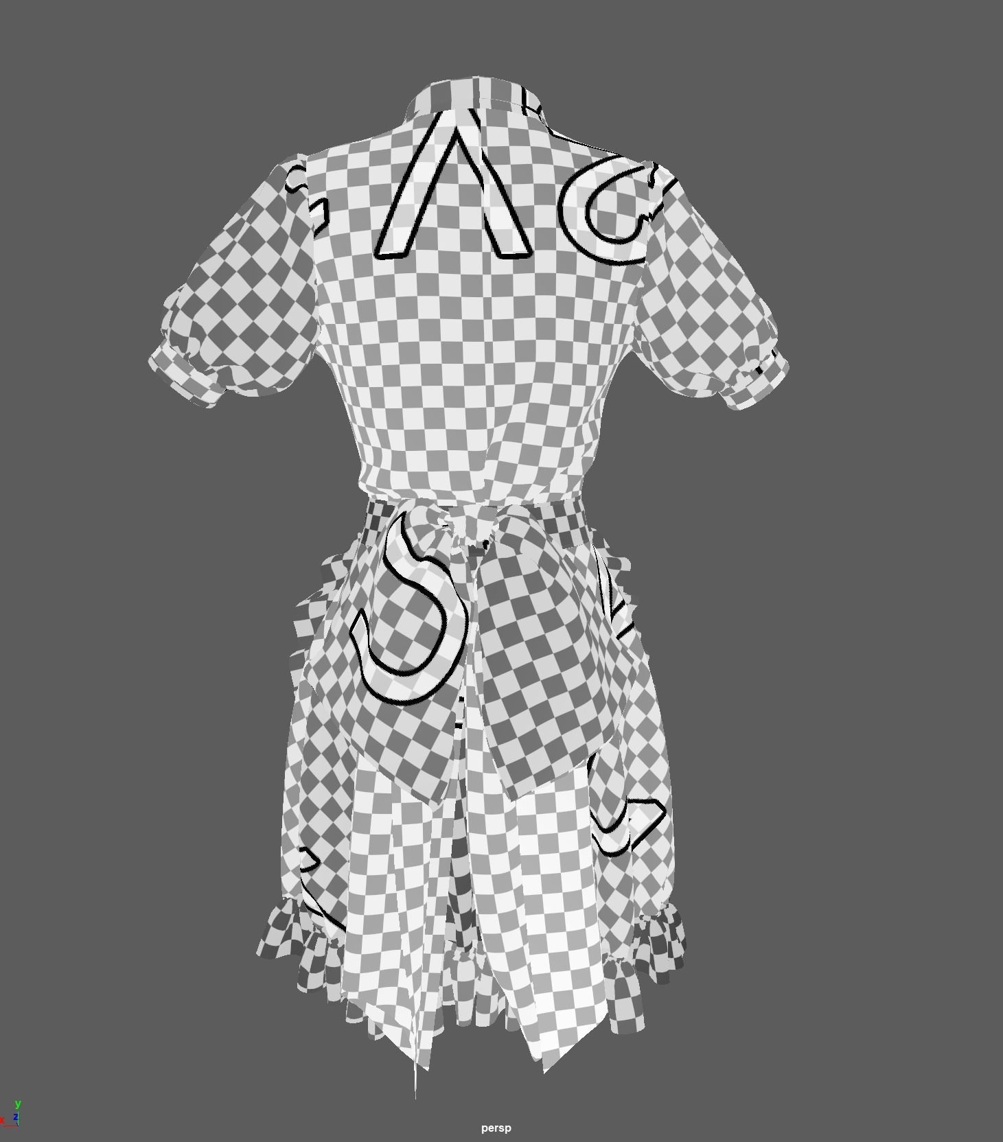 Marvelous Designer Model Maid Wear 001a 3D model_8