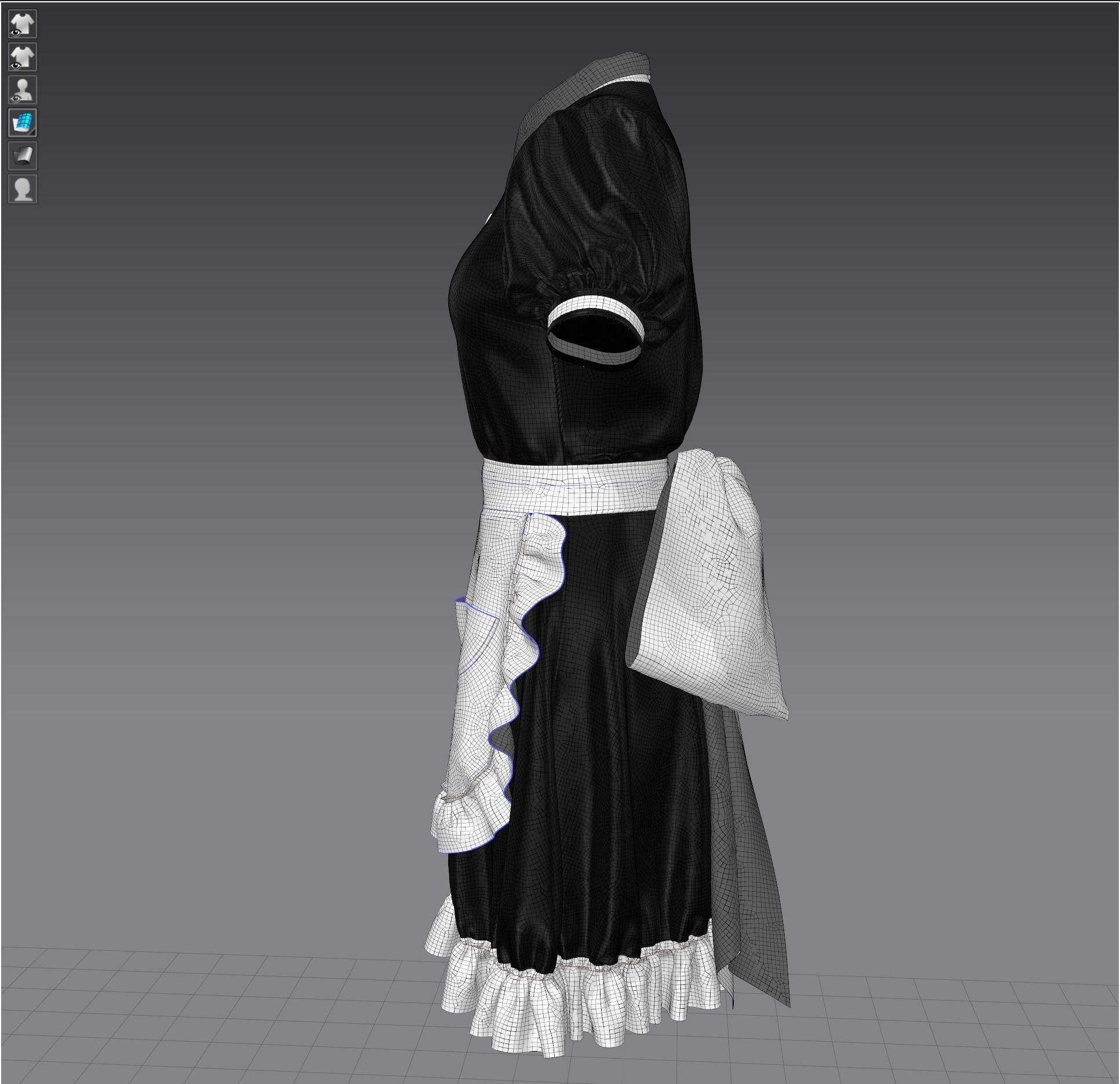 Marvelous Designer Model Maid Wear 001a 3D model_3