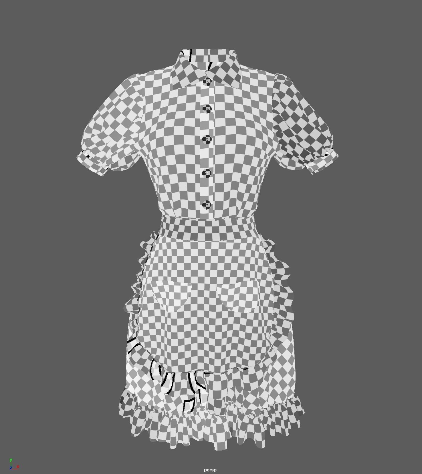 Marvelous Designer Model Maid Wear 001a 3D model_7