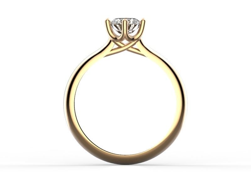 Engagement ring with diamond 3D print model_1