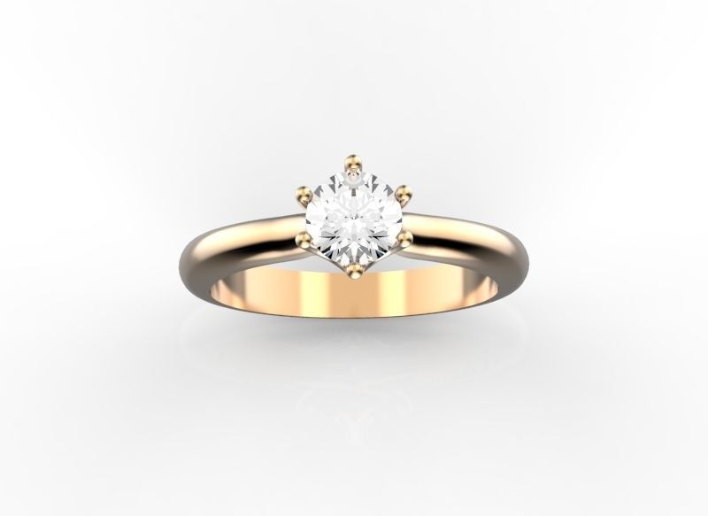Engagement ring with diamond 3D print model_2