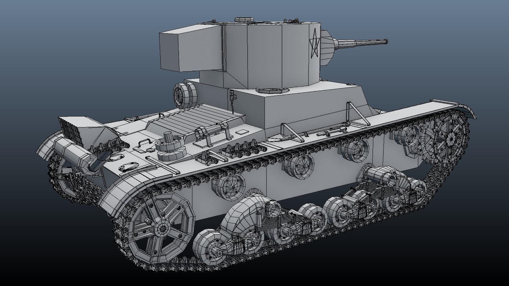 T26 tank with textures 3D model_25