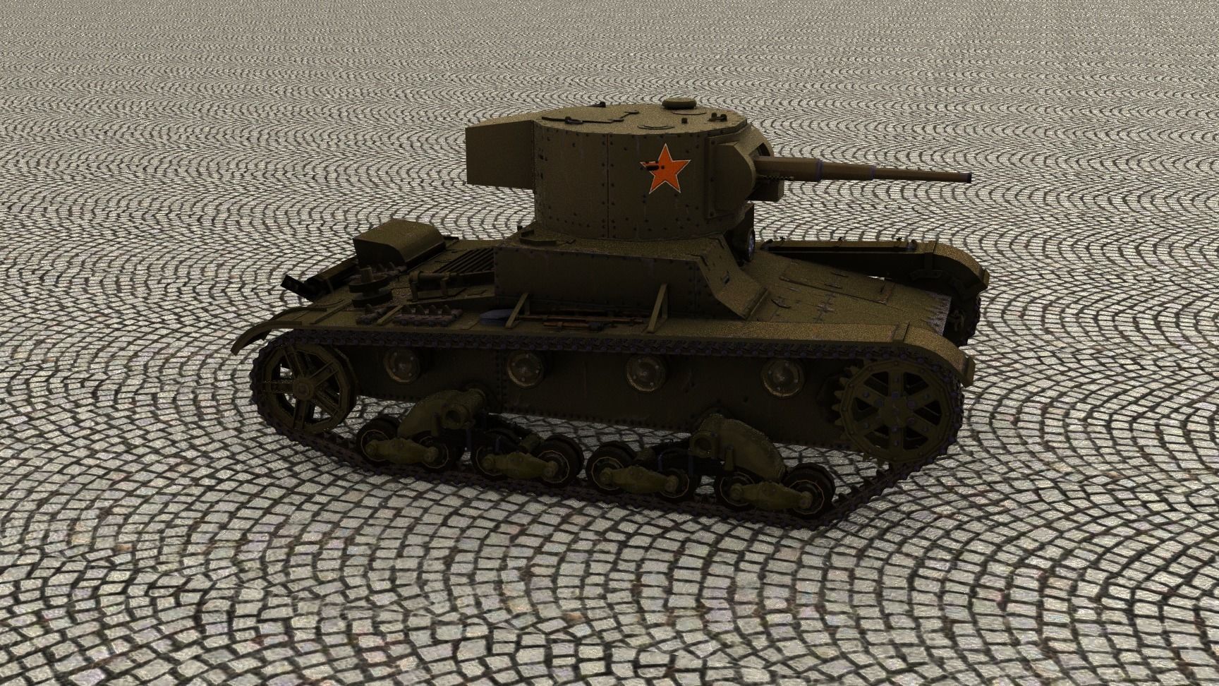 T26 tank with textures 3D model_4