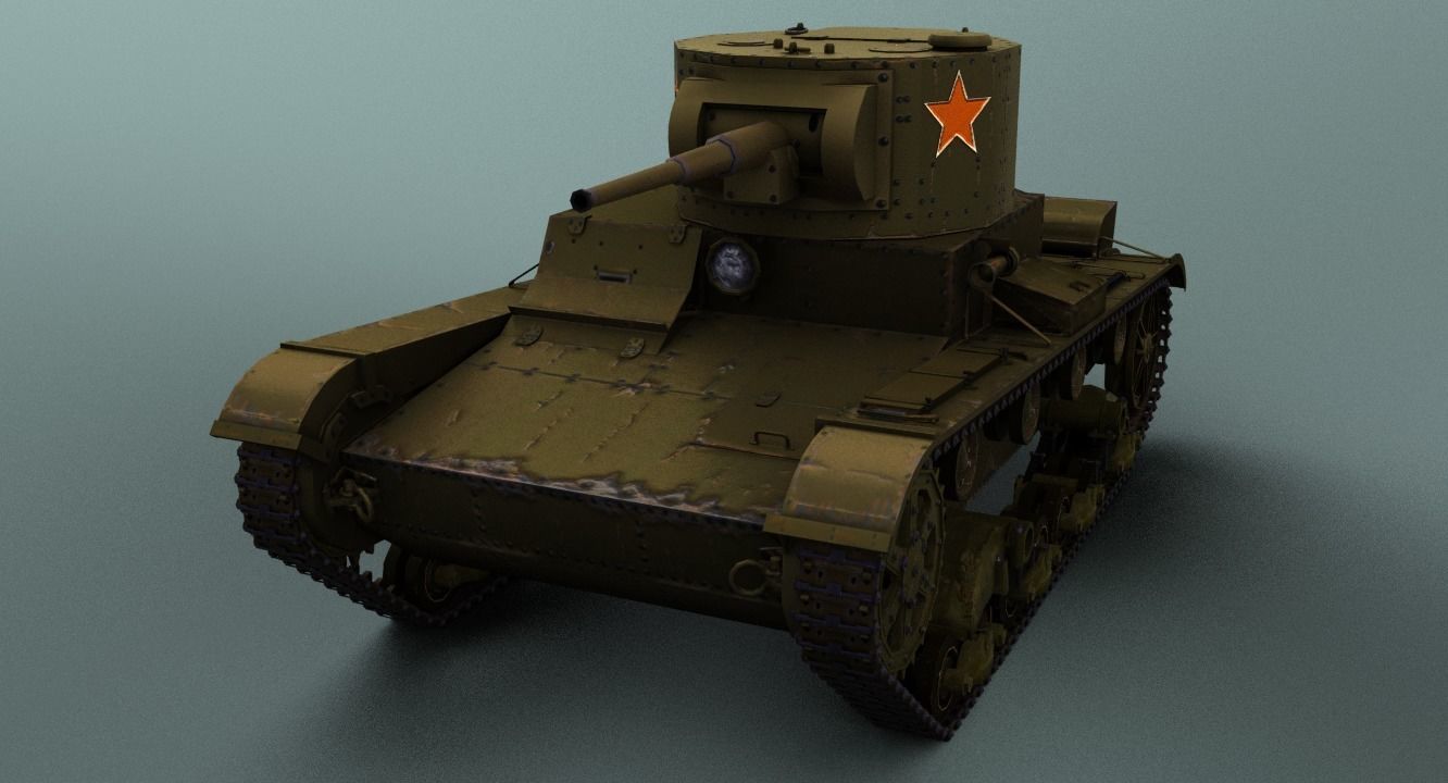 T26 tank with textures 3D model_6