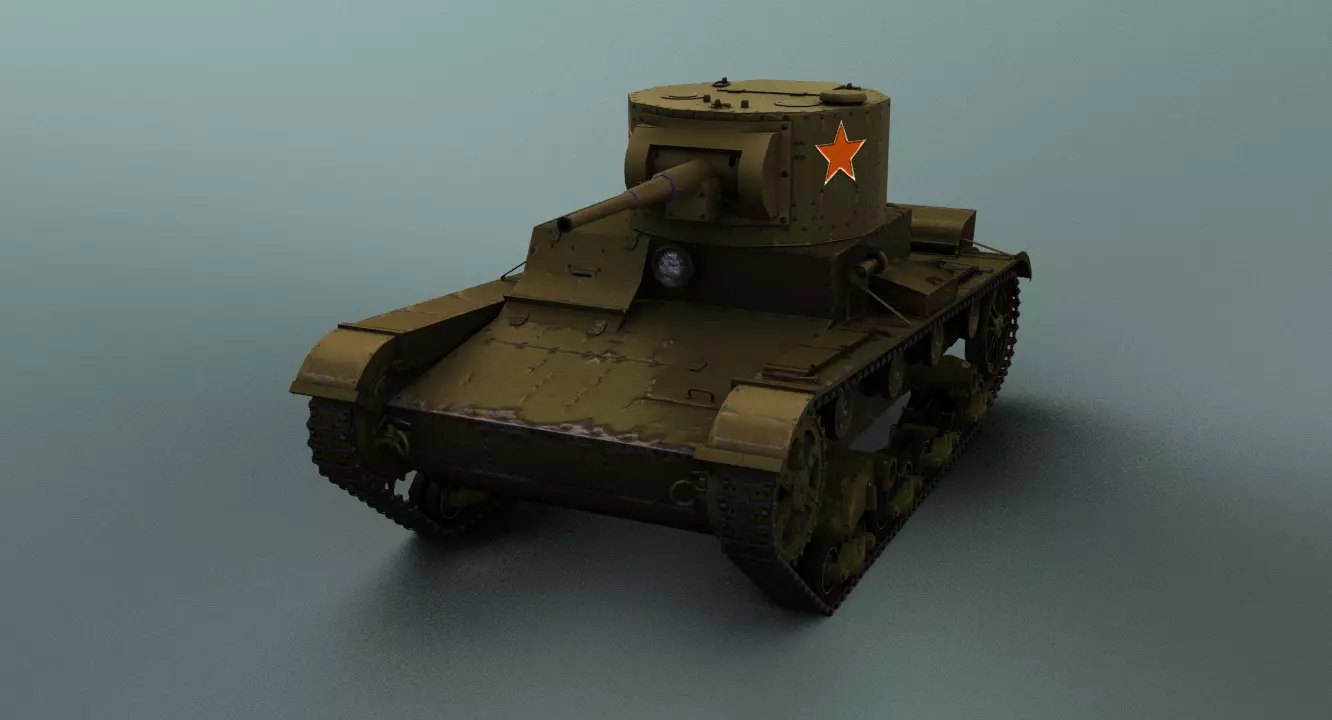 T26 tank with textures 3D model_0