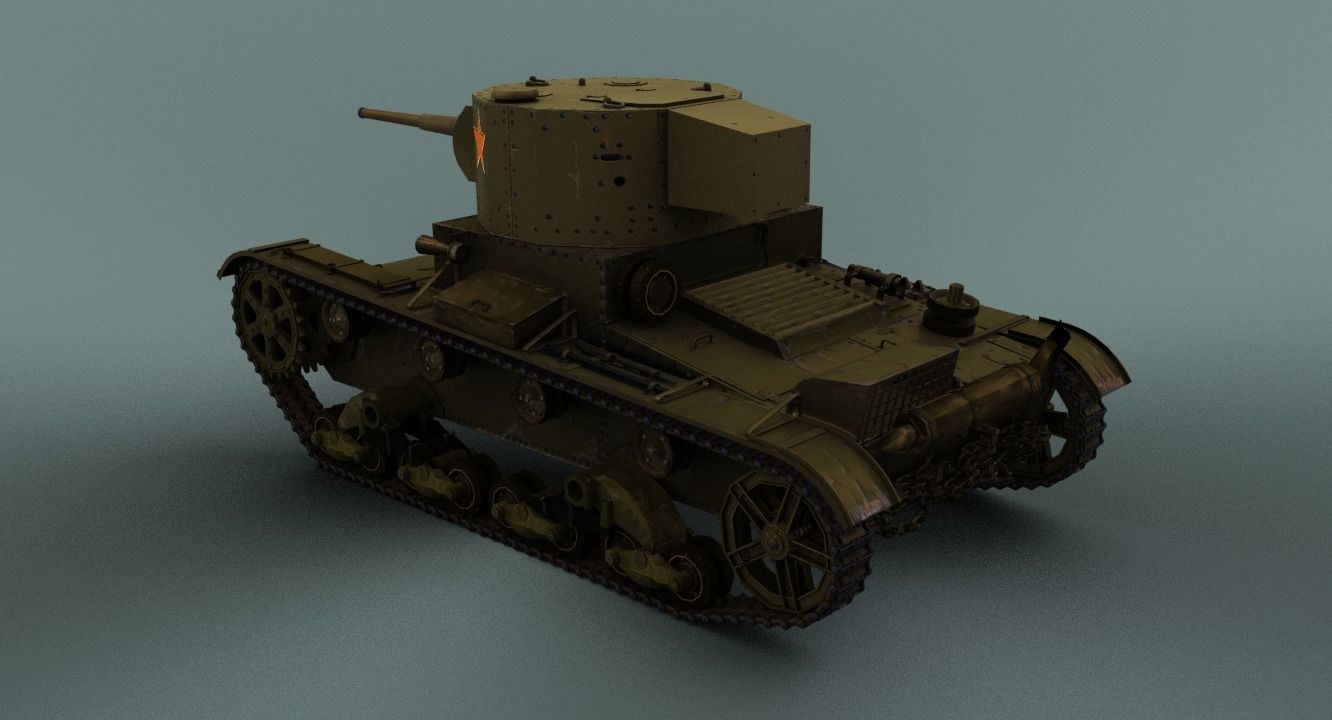 T26 tank with textures 3D model_8