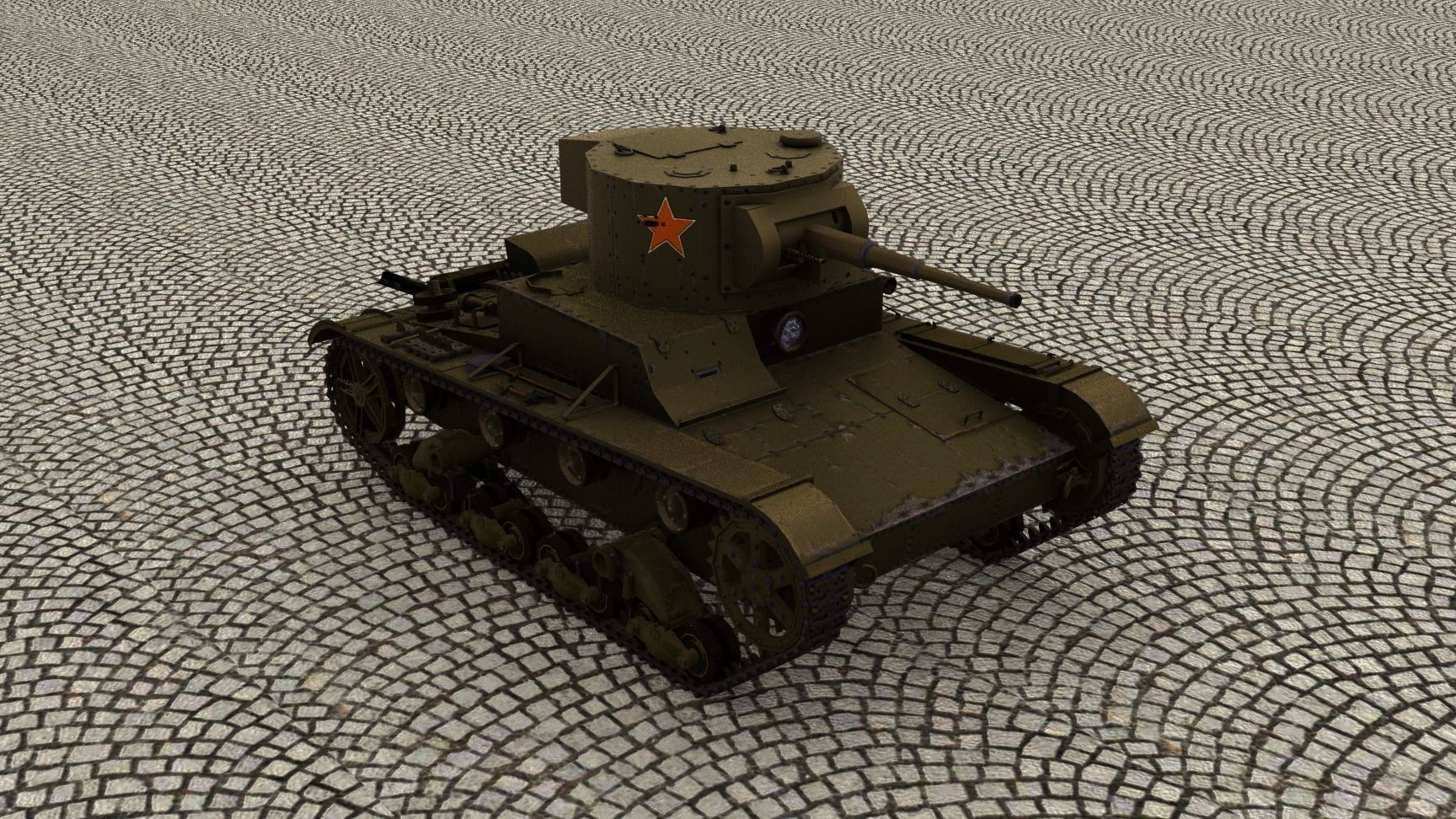 T26 tank with textures 3D model_5