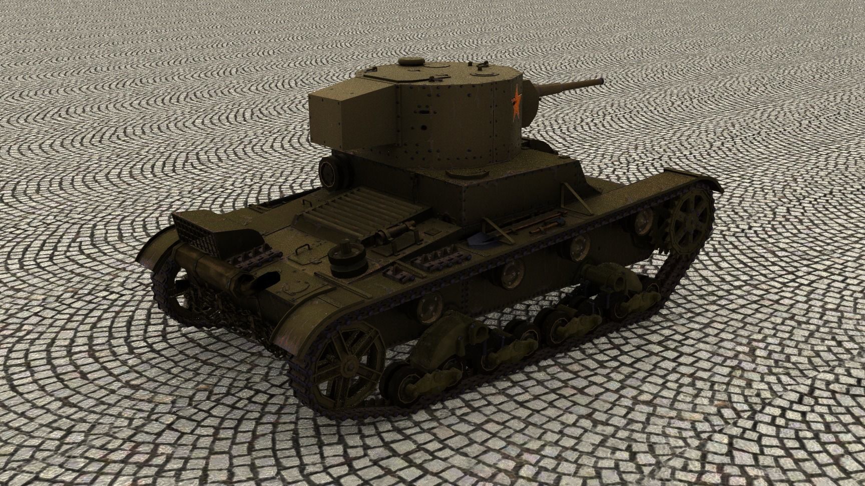 T26 tank with textures 3D model_2