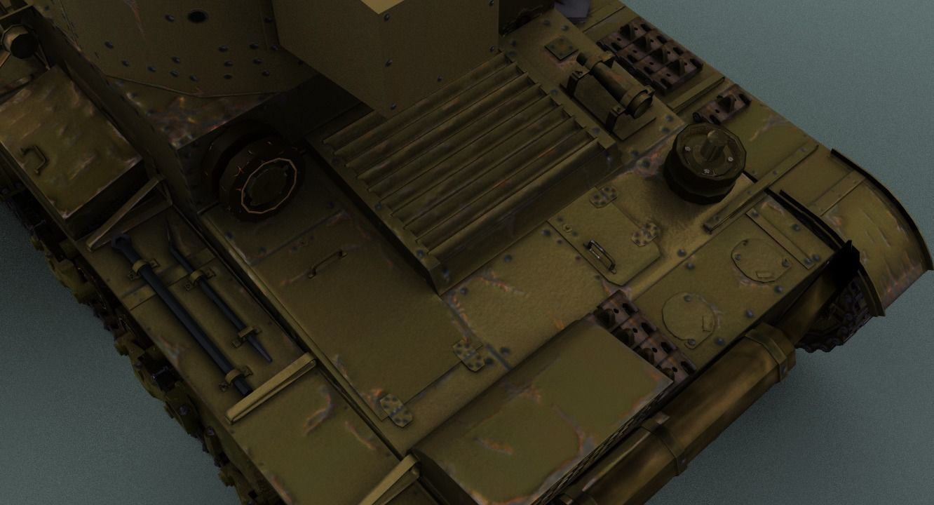 T26 tank with textures 3D model_13
