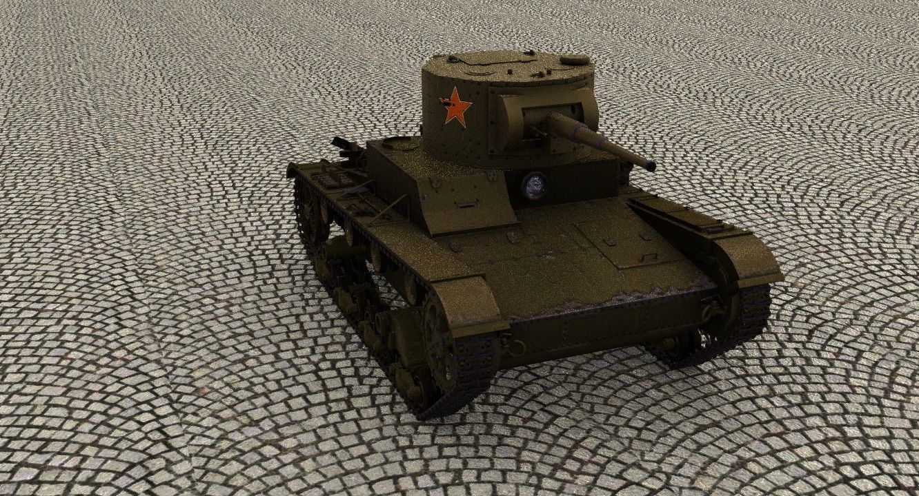 T26 tank with textures 3D model_19