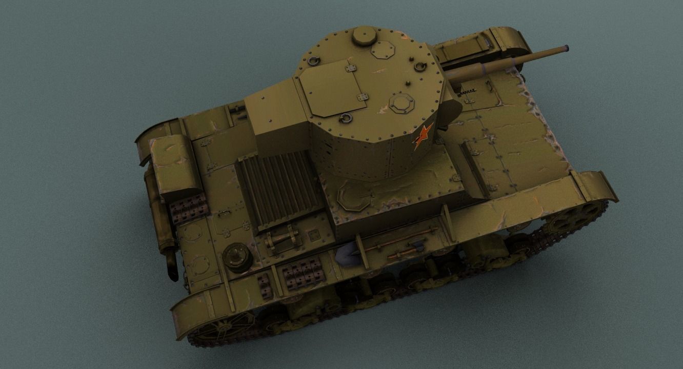 T26 tank with textures 3D model_11