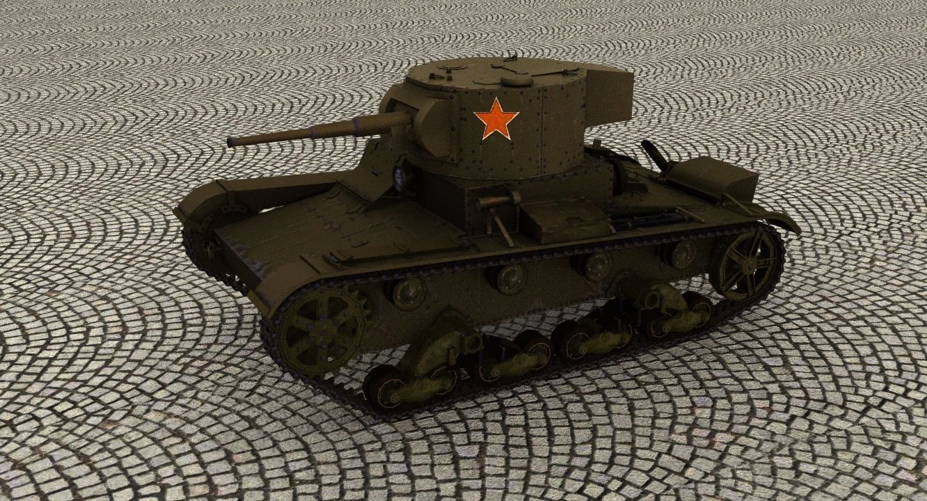 T26 tank with textures 3D model_15