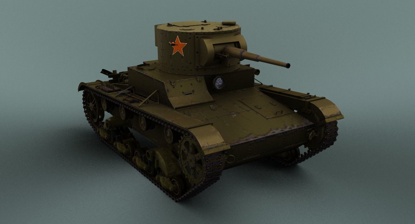 T26 tank with textures 3D model_10