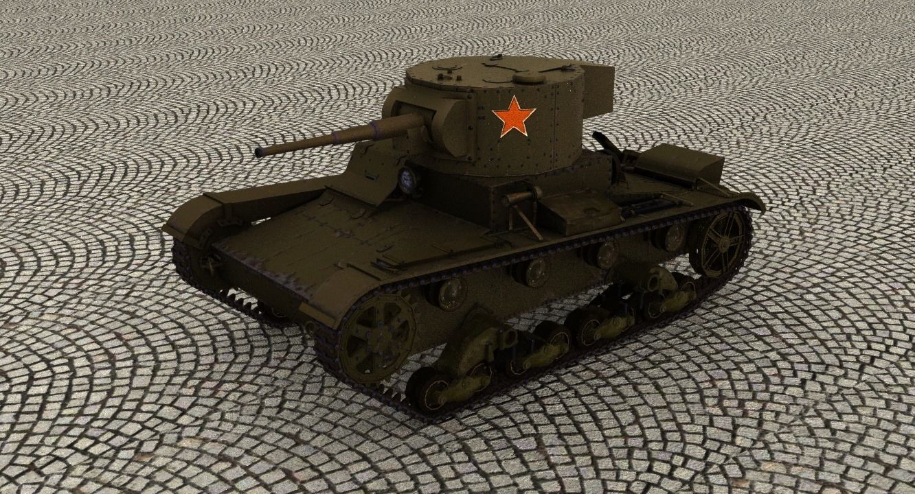 T26 tank with textures 3D model_14