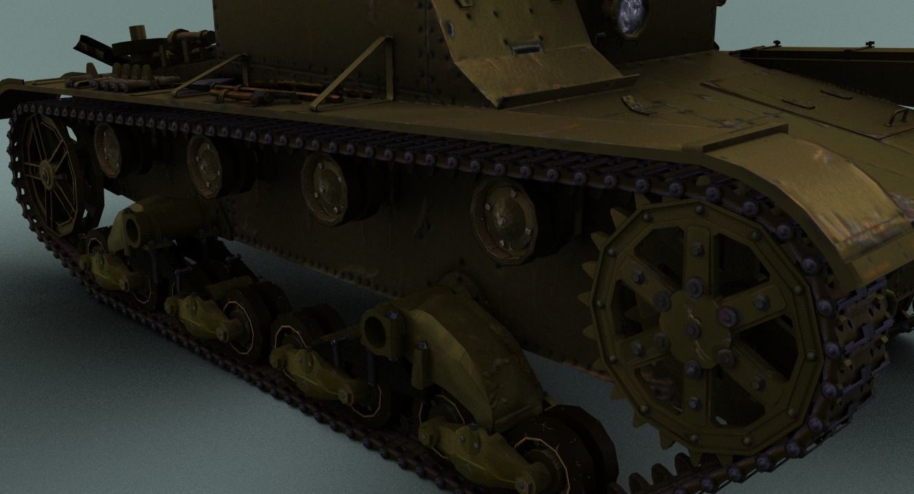 T26 tank with textures 3D model_12